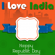 Republic Day Celebration Frame Greeting With Photo and Name. Personalize Indian Flag Greeting With Photo Online. Edit Gantantra Divas Photo Frame With Name Online