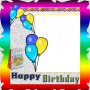 Personalize Your Birthday Photo Frame With Custom Name. Colorful Balloons Photo Frame For Birthday With Your Photo. Create Birthday Frame With Your Picture