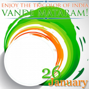 Create Republic of India Vande Mataram Frame With Your Photo. Generate Photo Frame For Republic Day. 26th January Special Photo Frame With Your Photo. Edit Frame