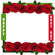 Beautiful Red Rose Day Frame With Your Custom Photo. Personalize Photo Frame With Red Rose. Create Photo Frame For Valentines Day. Happy Rose Day Frame Generator