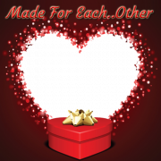 Create Made For Each Other Heart Photo Frame Online For Valentines Day. Happy Valentines Day Love Heart Frame With Gifts. Online Valentines Day Frame Maker