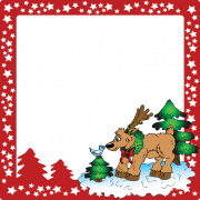 Happy New Year frame for kids - trees, deer, animals